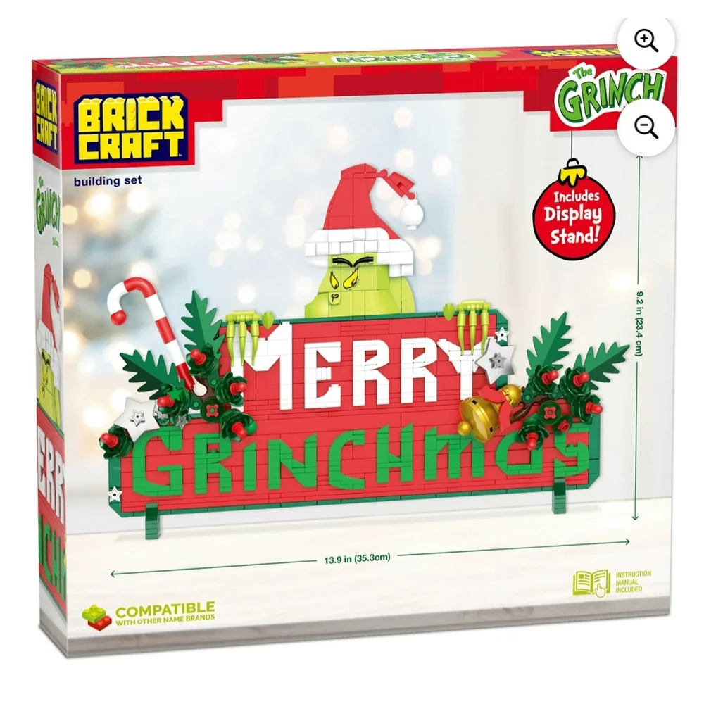 NEW Brick Craft Building Set Grinchmas Sign One Size Red Green